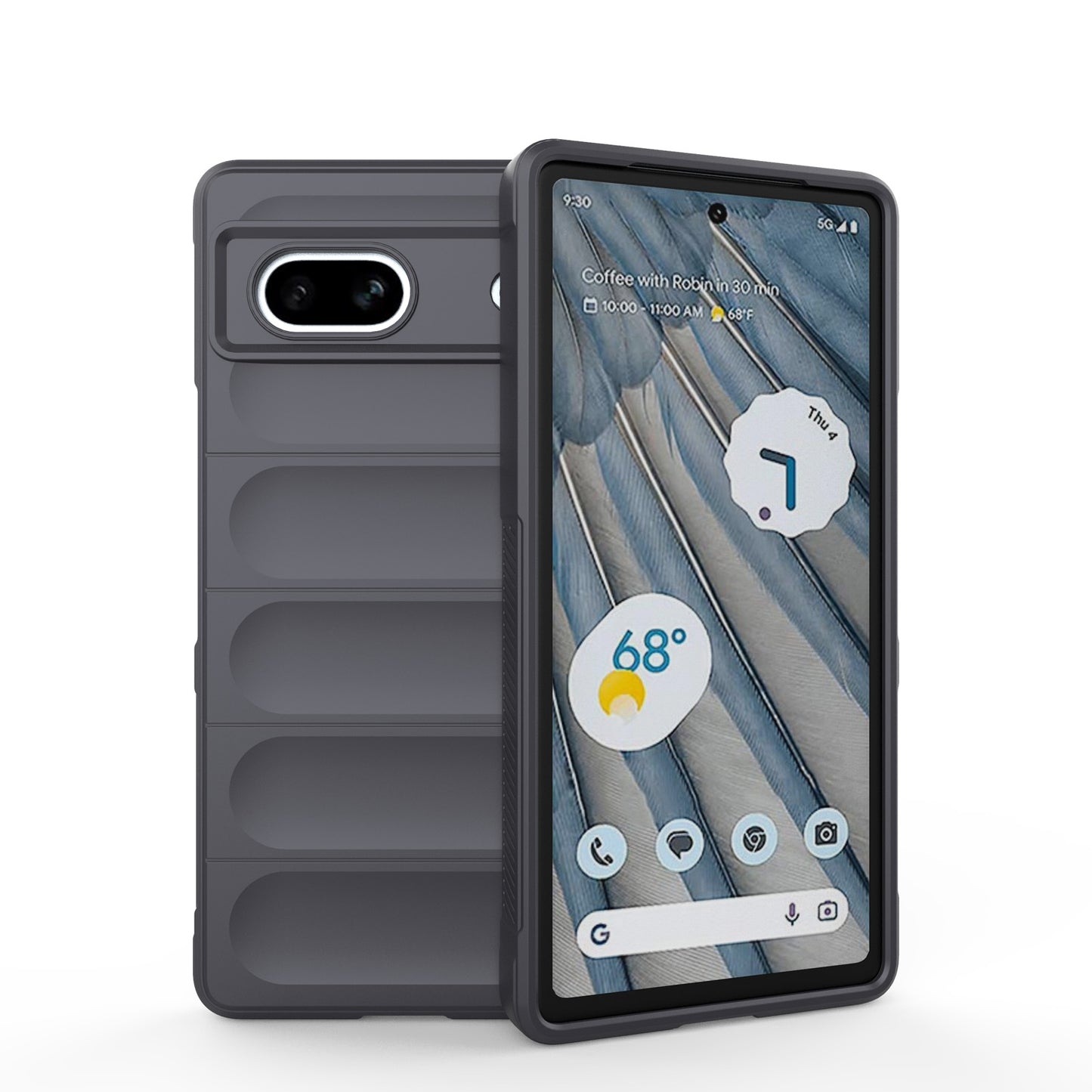 Google Pixel 7a Shock Absorbent Magic Shield TPU + Flannel Phone Case, Featuring Ridged Drop Protection, Bright Colours & Easy Access
