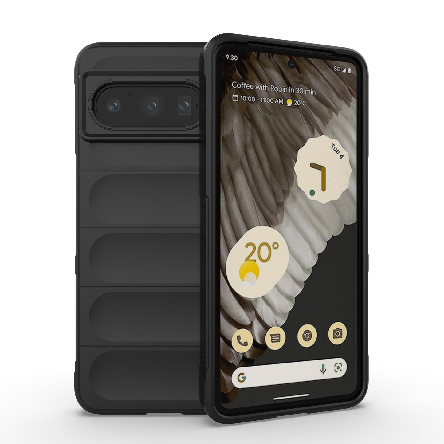 Google Pixel 8 Pro 5G Shock Absorbent Magic Shield TPU + Flannel Phone Case, Featuring Ridged Drop Protection, Bright Colours & Easy Access