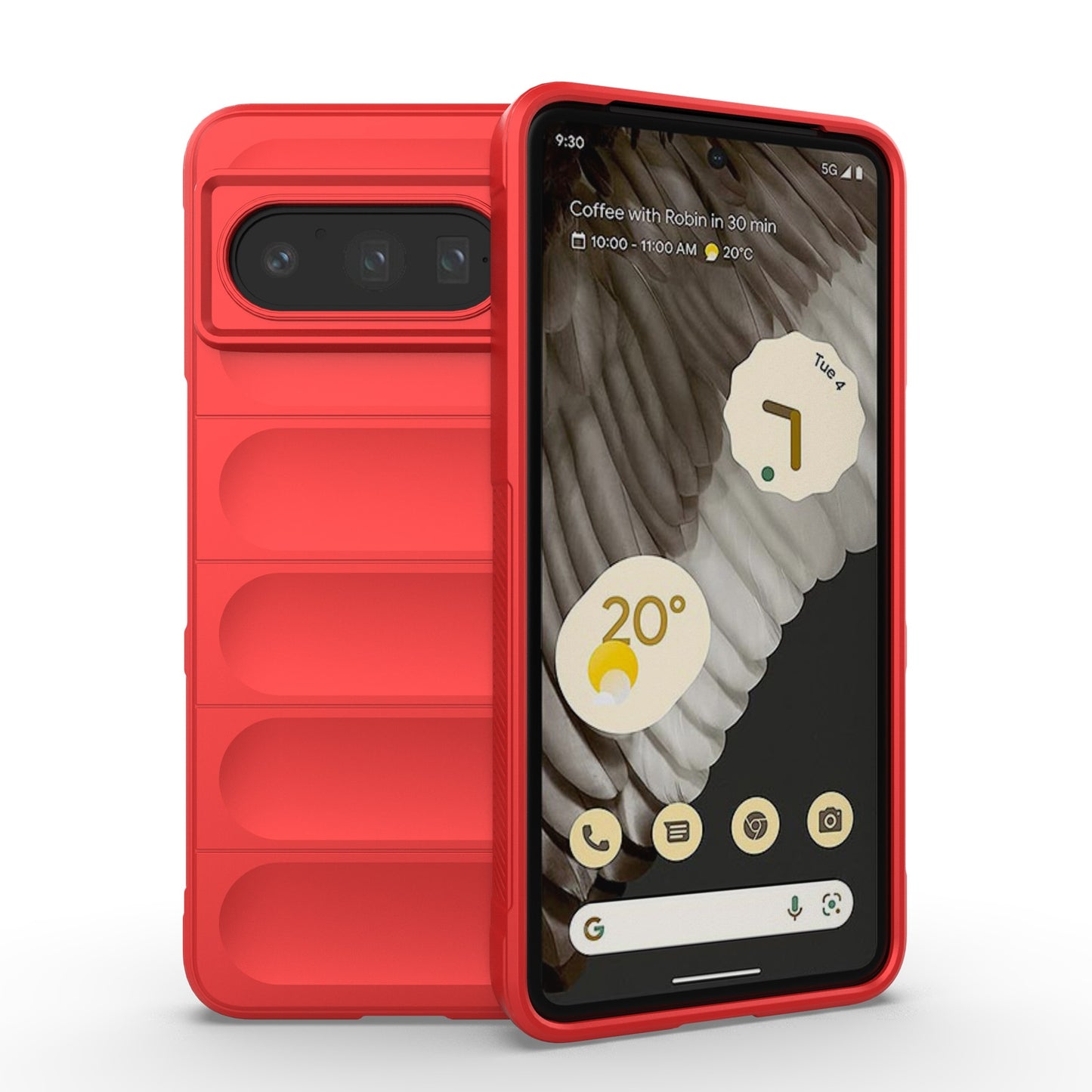 Google Pixel 8 Pro 5G Shock Absorbent Magic Shield TPU + Flannel Phone Case, Featuring Ridged Drop Protection, Bright Colours & Easy Access