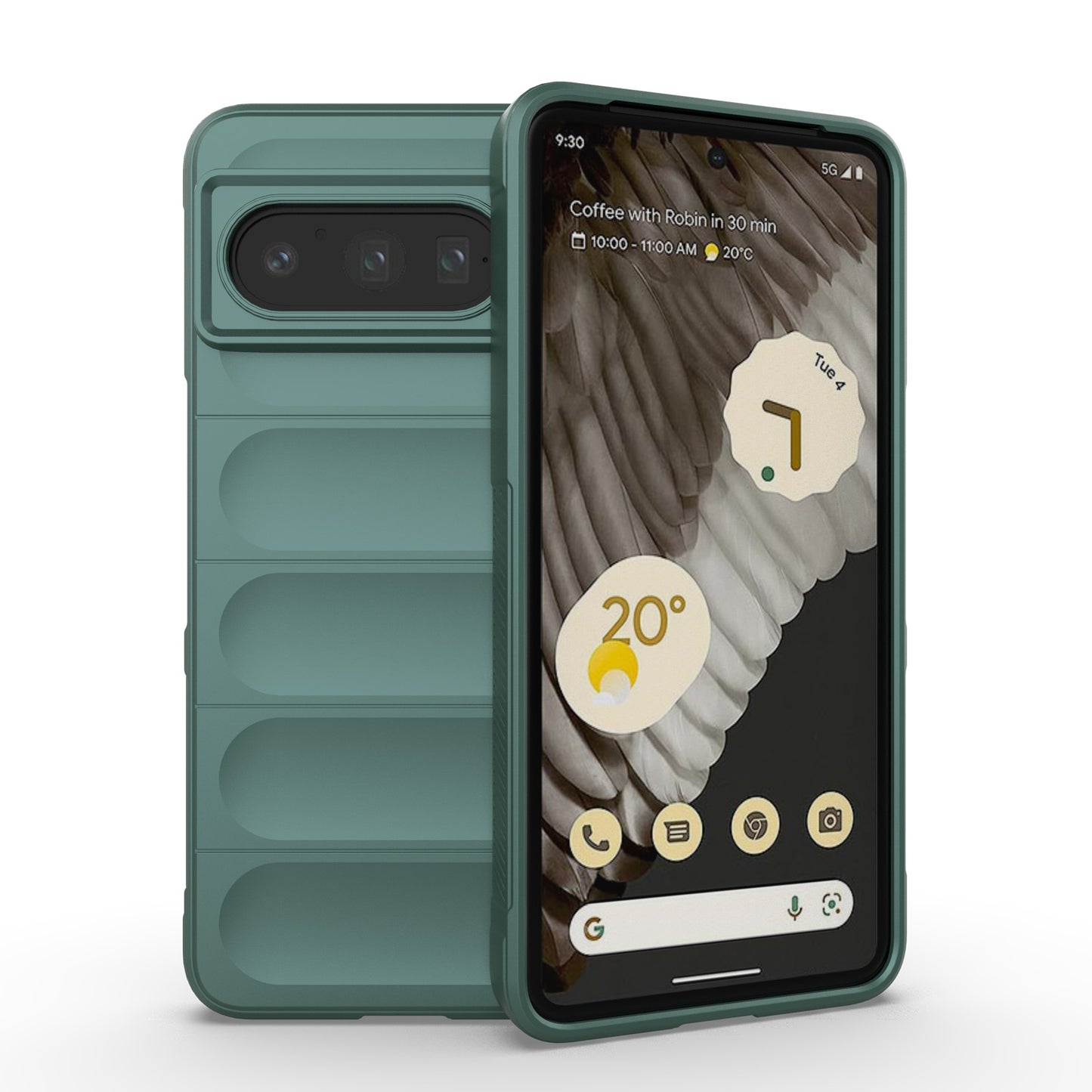 Google Pixel 8 Pro 5G Shock Absorbent Magic Shield TPU + Flannel Phone Case, Featuring Ridged Drop Protection, Bright Colours & Easy Access