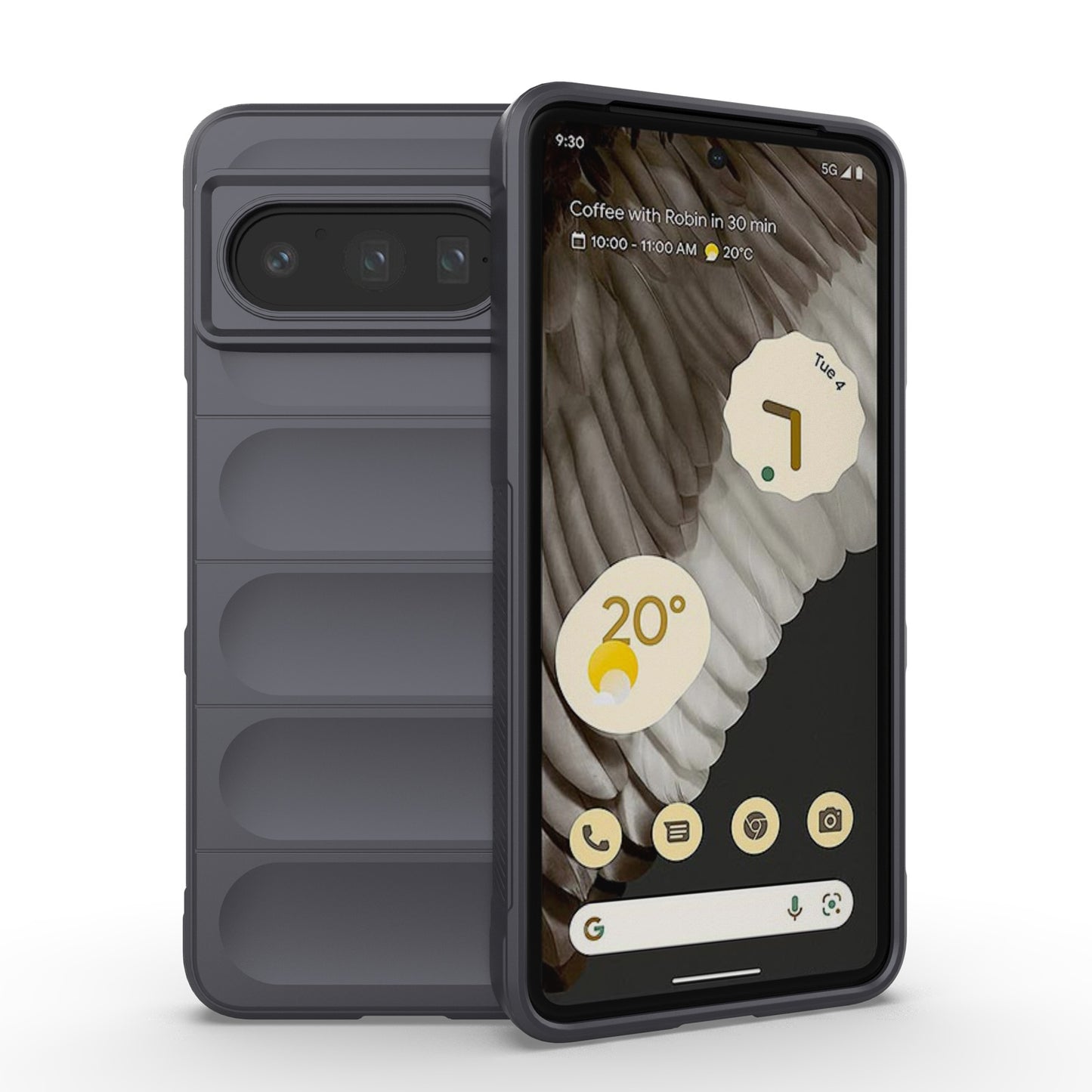 Google Pixel 8 Pro 5G Shock Absorbent Magic Shield TPU + Flannel Phone Case, Featuring Ridged Drop Protection, Bright Colours & Easy Access