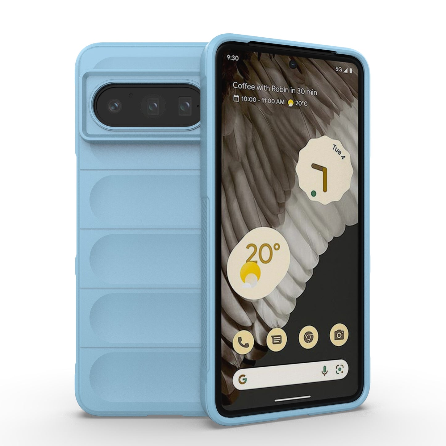Google Pixel 8 Pro 5G Shock Absorbent Magic Shield TPU + Flannel Phone Case, Featuring Ridged Drop Protection, Bright Colours & Easy Access