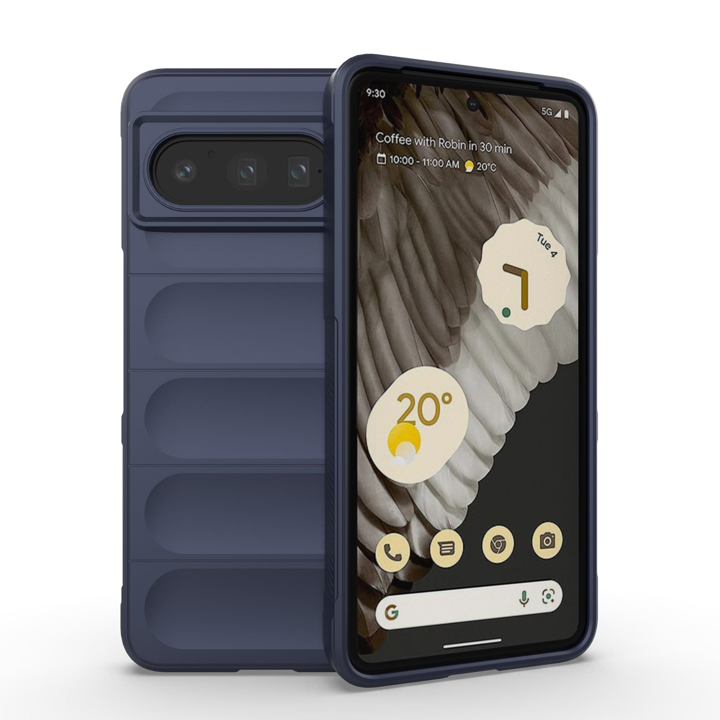 Google Pixel 8 Pro 5G Shock Absorbent Magic Shield TPU + Flannel Phone Case, Featuring Ridged Drop Protection, Bright Colours & Easy Access