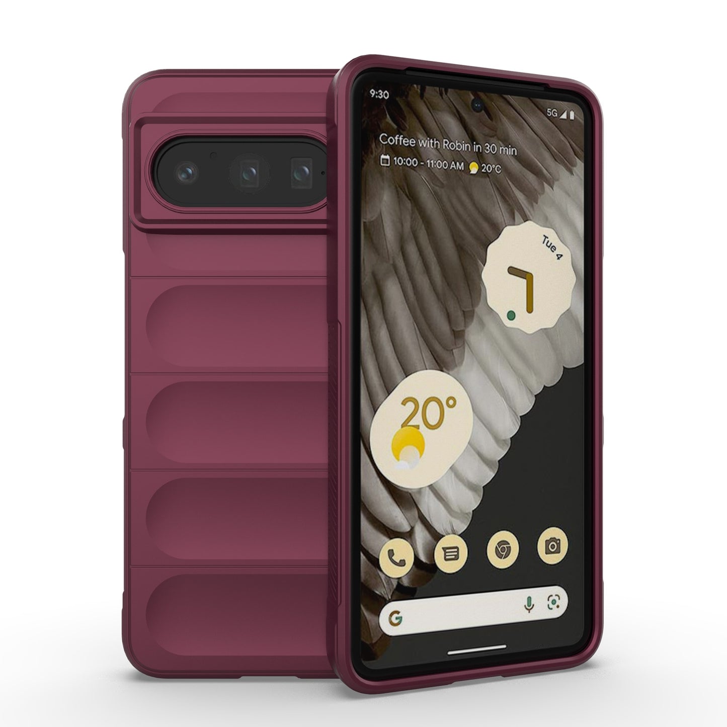 Google Pixel 8 Pro 5G Shock Absorbent Magic Shield TPU + Flannel Phone Case, Featuring Ridged Drop Protection, Bright Colours & Easy Access