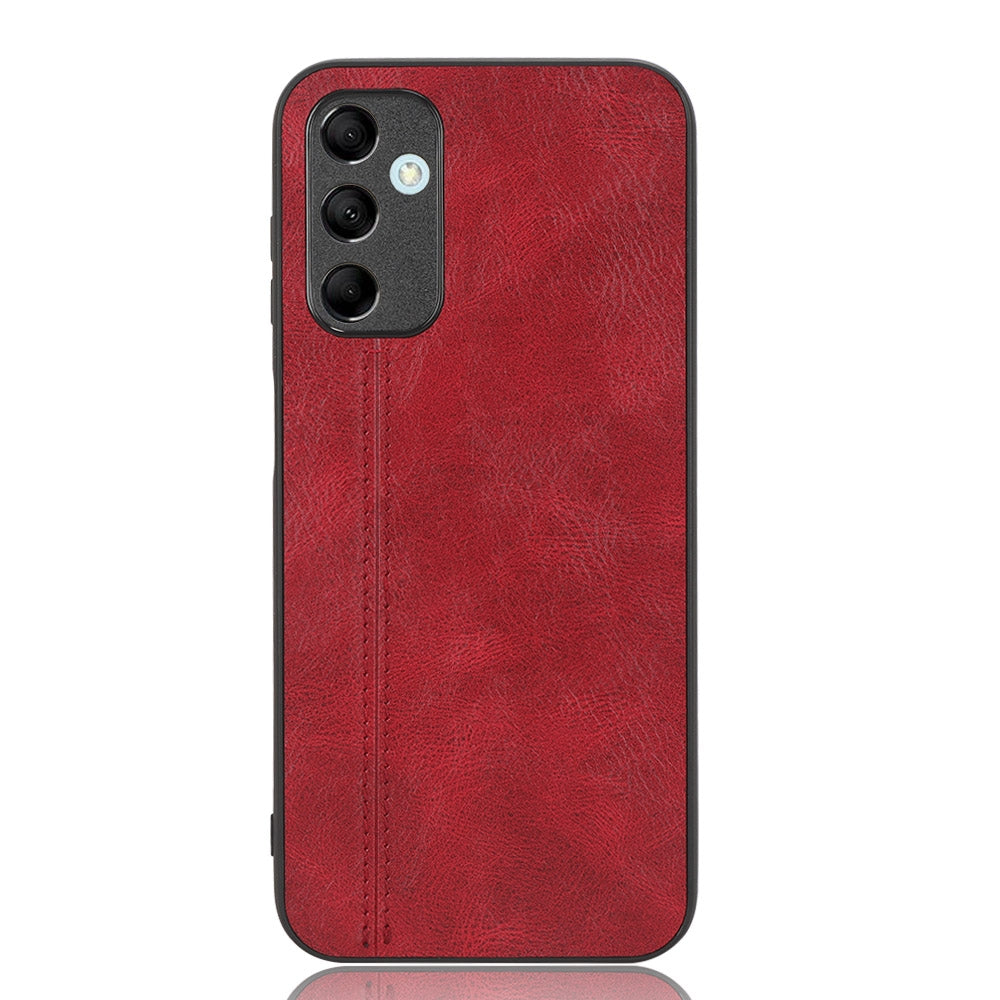 Samsung Galaxy M14 5G Cow Pattern Sewing Back Cover Phone Case - Premium PU Leather Texture PC + TPU Shockproof Protective Case, Scratch Resistant Slim Lightweight Anti-Fingerprint Full Coverage Mobile Cover