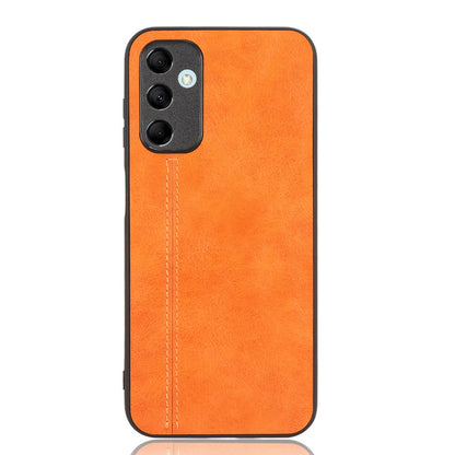 Samsung Galaxy M14 5G Cow Pattern Sewing Back Cover Phone Case - Premium PU Leather Texture PC + TPU Shockproof Protective Case, Scratch Resistant Slim Lightweight Anti-Fingerprint Full Coverage Mobile Cover