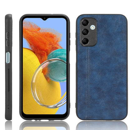 Samsung Galaxy M14 5G Cow Pattern Sewing Back Cover Phone Case - Premium PU Leather Texture PC + TPU Shockproof Protective Case, Scratch Resistant Slim Lightweight Anti-Fingerprint Full Coverage Mobile Cover