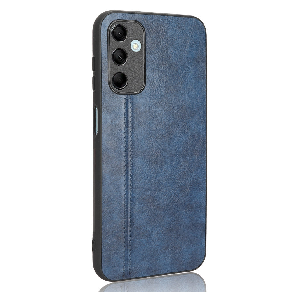 Samsung Galaxy M14 5G Cow Pattern Sewing Back Cover Phone Case - Premium PU Leather Texture PC + TPU Shockproof Protective Case, Scratch Resistant Slim Lightweight Anti-Fingerprint Full Coverage Mobile Cover