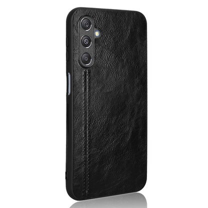 Samsung Galaxy M34 5G Cow Pattern Sewing Back Cover Phone Case - Premium PU Leather Texture PC + TPU Shockproof Protective Case, Scratch Resistant Slim Lightweight Anti-Fingerprint Full Coverage Mobile Cover