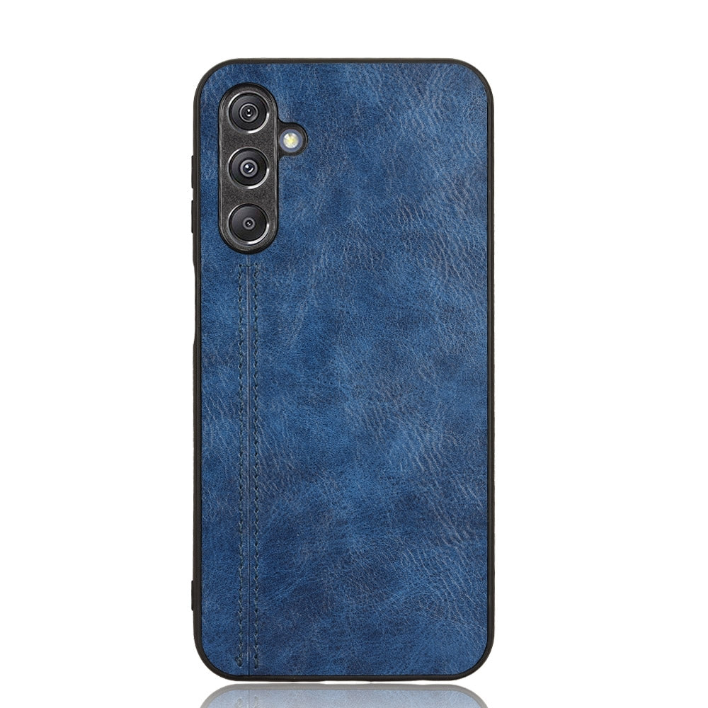 Samsung Galaxy M34 5G Cow Pattern Sewing Back Cover Phone Case - Premium PU Leather Texture PC + TPU Shockproof Protective Case, Scratch Resistant Slim Lightweight Anti-Fingerprint Full Coverage Mobile Cover