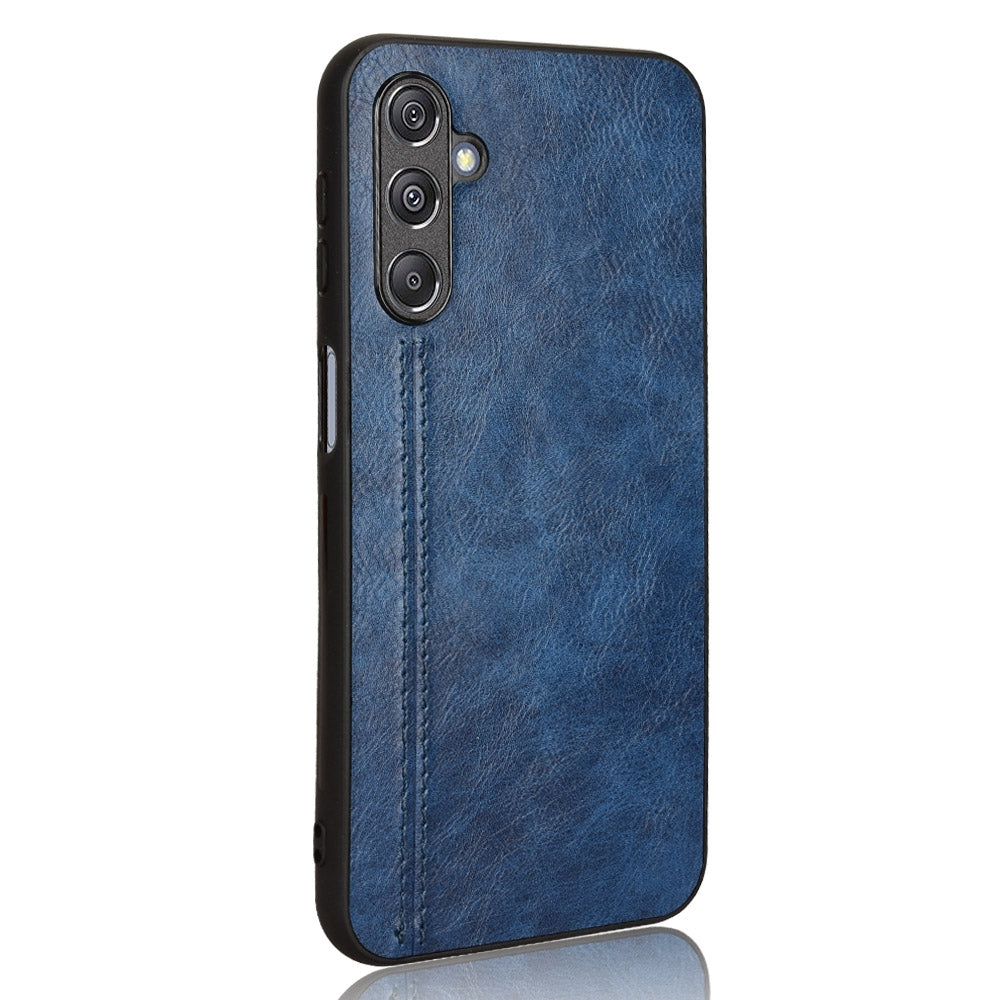 Samsung Galaxy M34 5G Cow Pattern Sewing Back Cover Phone Case - Premium PU Leather Texture PC + TPU Shockproof Protective Case, Scratch Resistant Slim Lightweight Anti-Fingerprint Full Coverage Mobile Cover