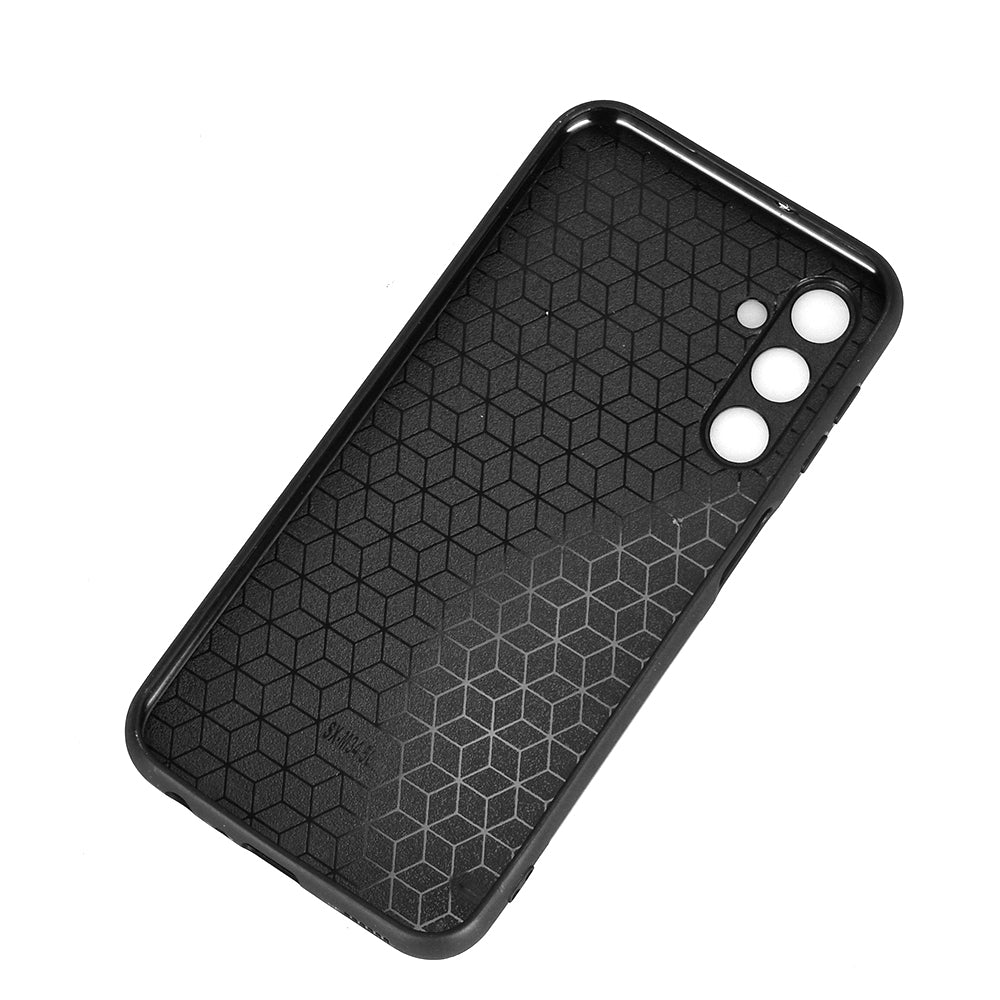 Samsung Galaxy M34 5G Cow Pattern Sewing Back Cover Phone Case - Premium PU Leather Texture PC + TPU Shockproof Protective Case, Scratch Resistant Slim Lightweight Anti-Fingerprint Full Coverage Mobile Cover