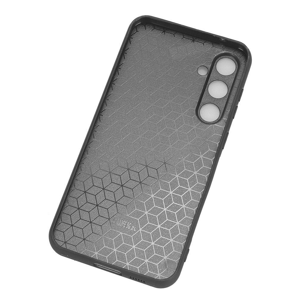 Samsung Galaxy S23 FE 5G Cow Pattern Sewing Back Cover Phone Case - Premium PU Leather Texture PC + TPU Shockproof Protective Case, Scratch Resistant Slim Lightweight Anti-Fingerprint Full Coverage Mobile Cover