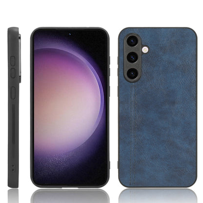 Samsung Galaxy S23 FE 5G Cow Pattern Sewing Back Cover Phone Case - Premium PU Leather Texture PC + TPU Shockproof Protective Case, Scratch Resistant Slim Lightweight Anti-Fingerprint Full Coverage Mobile Cover