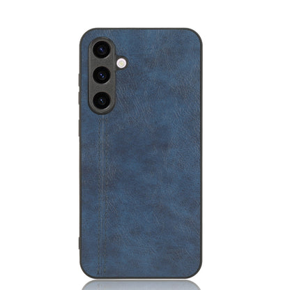 Samsung Galaxy S23 FE 5G Cow Pattern Sewing Back Cover Phone Case - Premium PU Leather Texture PC + TPU Shockproof Protective Case, Scratch Resistant Slim Lightweight Anti-Fingerprint Full Coverage Mobile Cover