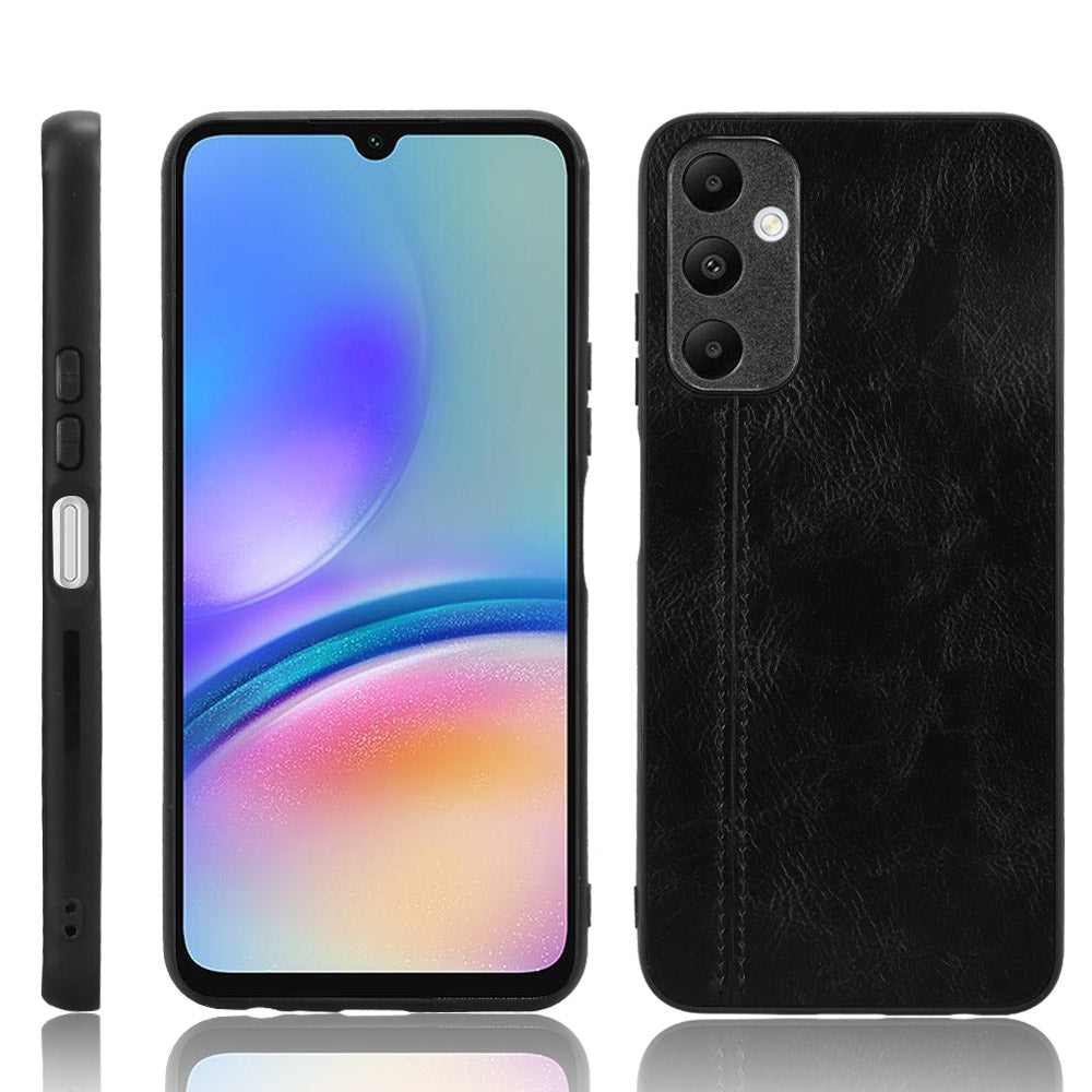 Samsung Galaxy A05s 4G Cow Pattern Sewing Back Cover Phone Case - Premium PU Leather Texture PC + TPU Shockproof Protective Case, Scratch Resistant Slim Lightweight Anti-Fingerprint Full Coverage Mobile Cover