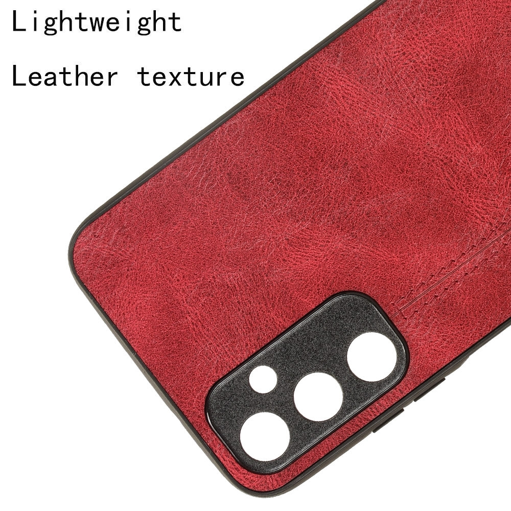 Samsung Galaxy A05s 4G Cow Pattern Sewing Back Cover Phone Case - Premium PU Leather Texture PC + TPU Shockproof Protective Case, Scratch Resistant Slim Lightweight Anti-Fingerprint Full Coverage Mobile Cover