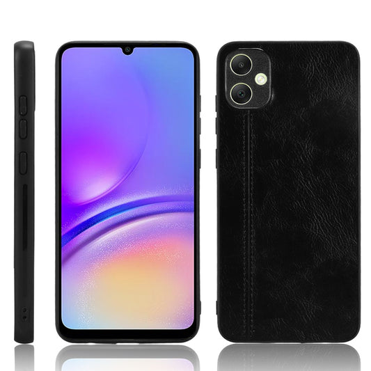 Samsung Galaxy A05 4G Cow Pattern Sewing Back Cover Phone Case - Premium PU Leather Texture PC + TPU Shockproof Protective Case, Scratch Resistant Slim Lightweight Anti-Fingerprint Full Coverage Mobile Cover