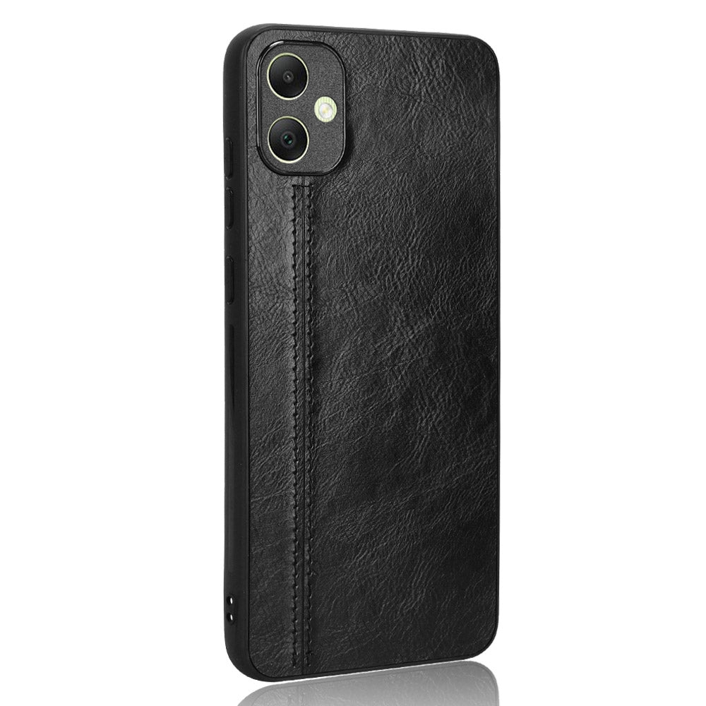 Samsung Galaxy A05 4G Cow Pattern Sewing Back Cover Phone Case - Premium PU Leather Texture PC + TPU Shockproof Protective Case, Scratch Resistant Slim Lightweight Anti-Fingerprint Full Coverage Mobile Cover