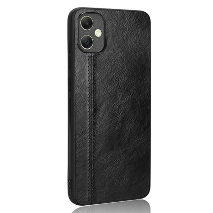Samsung Galaxy A05 4G Cow Pattern Sewing Back Cover Phone Case - Premium PU Leather Texture PC + TPU Shockproof Protective Case, Scratch Resistant Slim Lightweight Anti-Fingerprint Full Coverage Mobile Cover