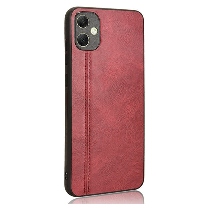 Samsung Galaxy A05 4G Cow Pattern Sewing Back Cover Phone Case - Premium PU Leather Texture PC + TPU Shockproof Protective Case, Scratch Resistant Slim Lightweight Anti-Fingerprint Full Coverage Mobile Cover