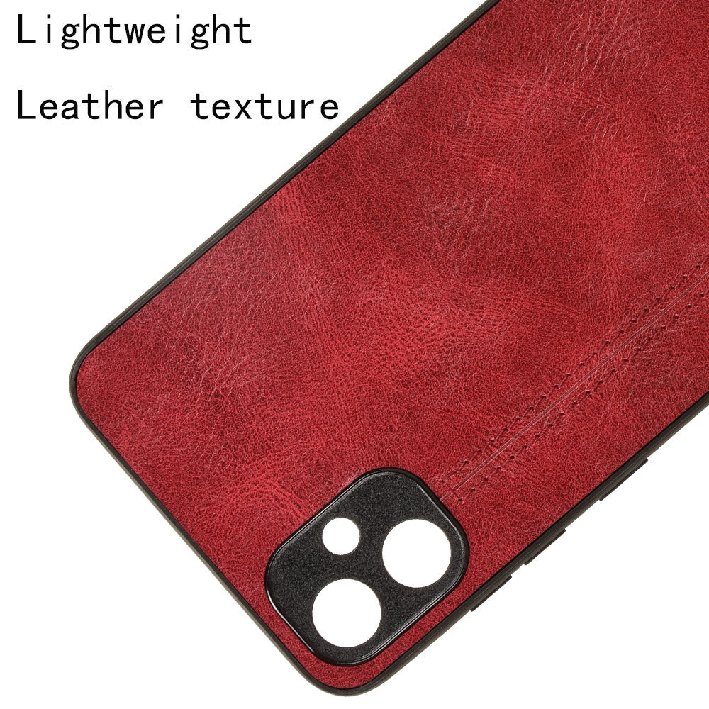 Samsung Galaxy A05 4G Cow Pattern Sewing Back Cover Phone Case - Premium PU Leather Texture PC + TPU Shockproof Protective Case, Scratch Resistant Slim Lightweight Anti-Fingerprint Full Coverage Mobile Cover