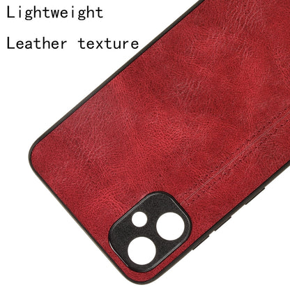 Samsung Galaxy A05 4G Cow Pattern Sewing Back Cover Phone Case - Premium PU Leather Texture PC + TPU Shockproof Protective Case, Scratch Resistant Slim Lightweight Anti-Fingerprint Full Coverage Mobile Cover