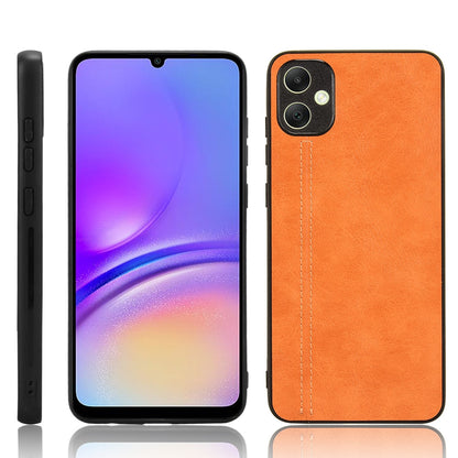 Samsung Galaxy A05 4G Cow Pattern Sewing Back Cover Phone Case - Premium PU Leather Texture PC + TPU Shockproof Protective Case, Scratch Resistant Slim Lightweight Anti-Fingerprint Full Coverage Mobile Cover