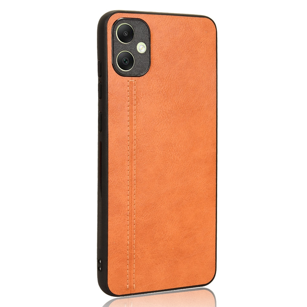 Samsung Galaxy A05 4G Cow Pattern Sewing Back Cover Phone Case - Premium PU Leather Texture PC + TPU Shockproof Protective Case, Scratch Resistant Slim Lightweight Anti-Fingerprint Full Coverage Mobile Cover