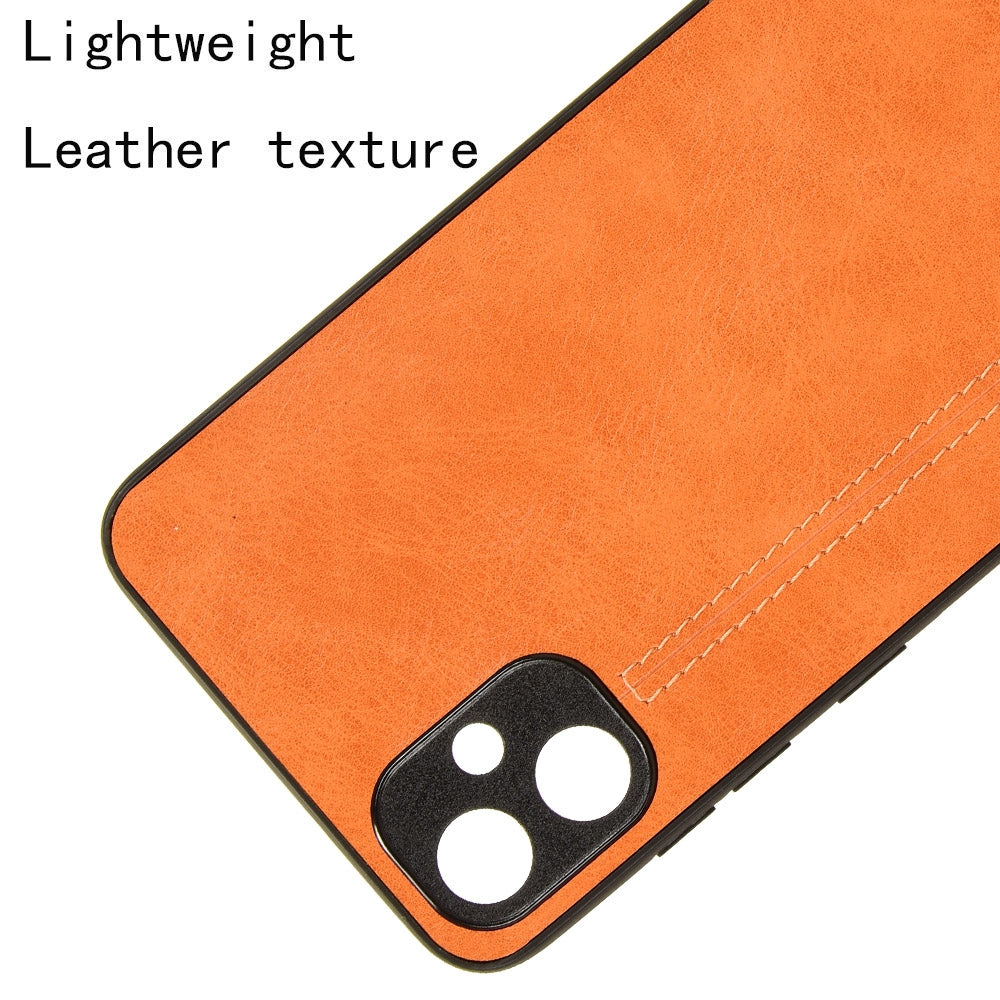 Samsung Galaxy A05 4G Cow Pattern Sewing Back Cover Phone Case - Premium PU Leather Texture PC + TPU Shockproof Protective Case, Scratch Resistant Slim Lightweight Anti-Fingerprint Full Coverage Mobile Cover