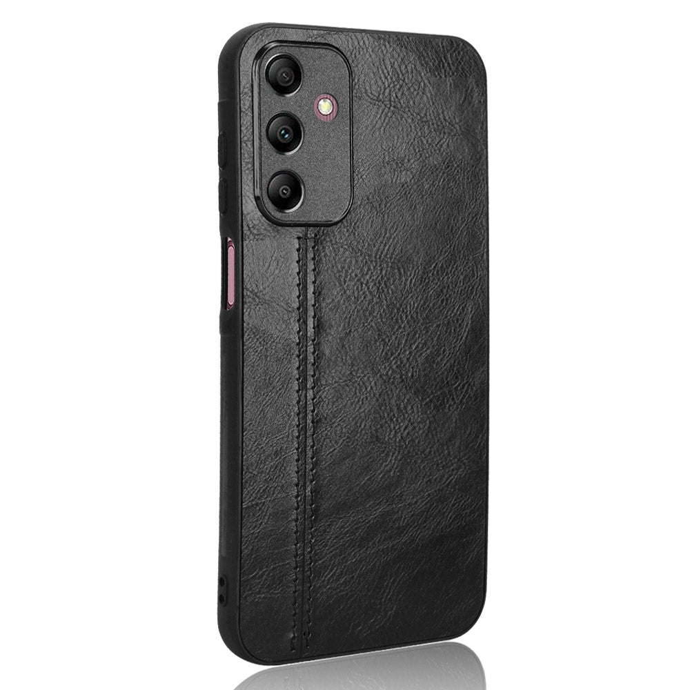Samsung Galaxy A15 4G Cow Pattern Sewing Back Cover Phone Case - Premium PU Leather Texture PC + TPU Shockproof Protective Case, Scratch Resistant Slim Lightweight Anti-Fingerprint Full Coverage Mobile Cover