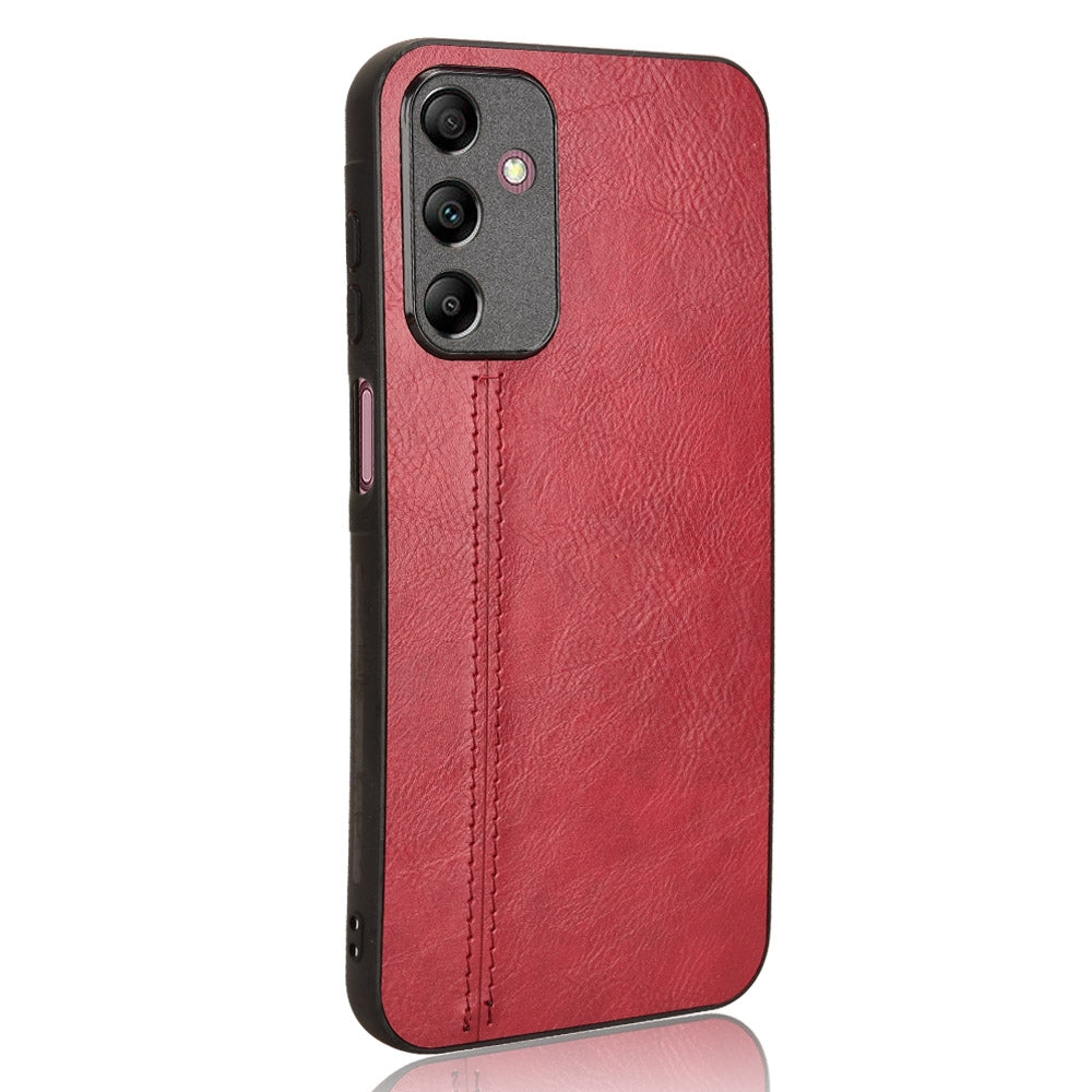 Samsung Galaxy A15 4G Cow Pattern Sewing Back Cover Phone Case - Premium PU Leather Texture PC + TPU Shockproof Protective Case, Scratch Resistant Slim Lightweight Anti-Fingerprint Full Coverage Mobile Cover