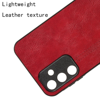 Samsung Galaxy A15 4G Cow Pattern Sewing Back Cover Phone Case - Premium PU Leather Texture PC + TPU Shockproof Protective Case, Scratch Resistant Slim Lightweight Anti-Fingerprint Full Coverage Mobile Cover