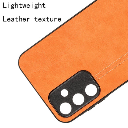 Samsung Galaxy A15 4G Cow Pattern Sewing Back Cover Phone Case - Premium PU Leather Texture PC + TPU Shockproof Protective Case, Scratch Resistant Slim Lightweight Anti-Fingerprint Full Coverage Mobile Cover