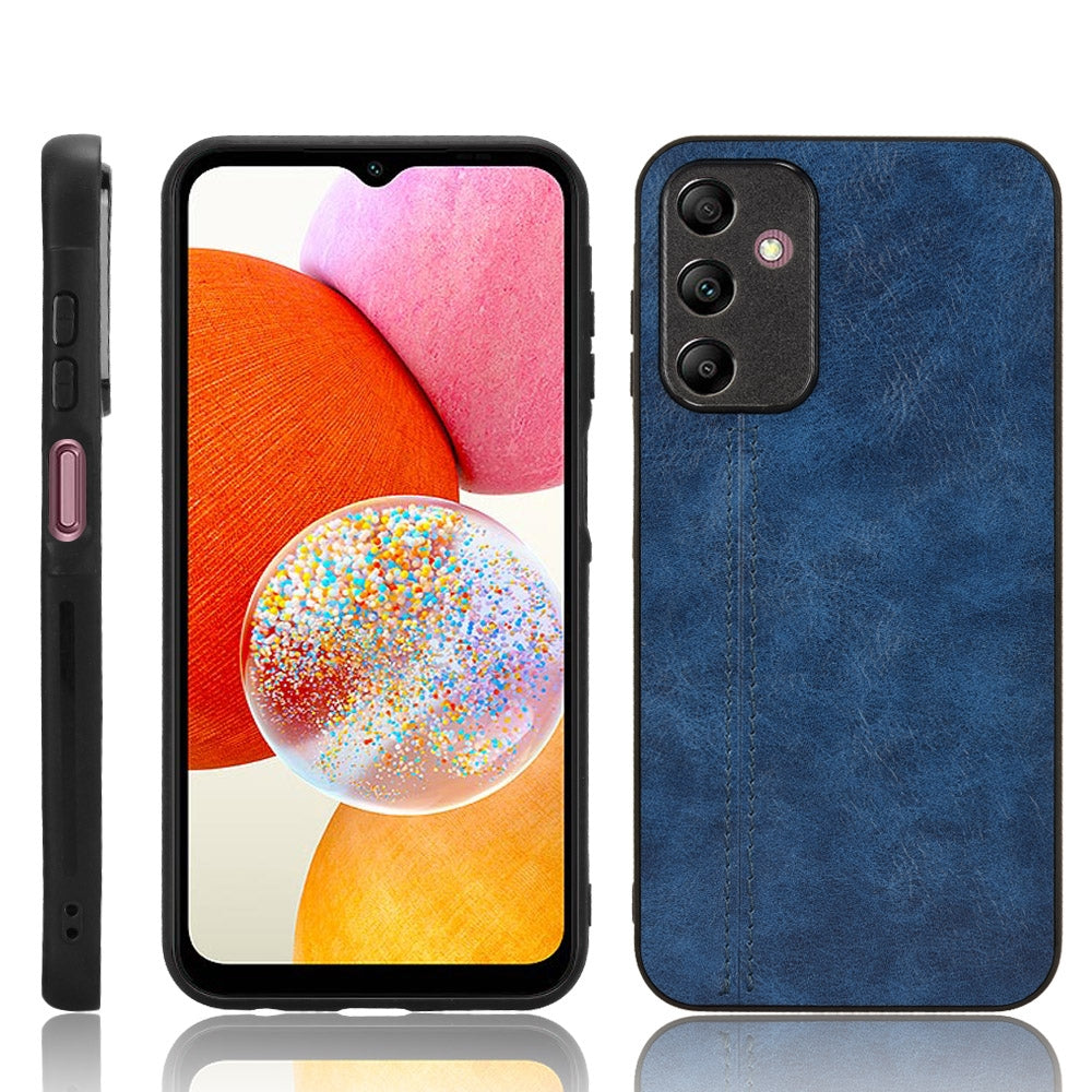 Samsung Galaxy A15 4G Cow Pattern Sewing Back Cover Phone Case - Premium PU Leather Texture PC + TPU Shockproof Protective Case, Scratch Resistant Slim Lightweight Anti-Fingerprint Full Coverage Mobile Cover