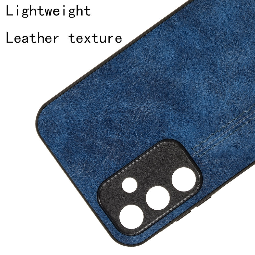 Samsung Galaxy A15 4G Cow Pattern Sewing Back Cover Phone Case - Premium PU Leather Texture PC + TPU Shockproof Protective Case, Scratch Resistant Slim Lightweight Anti-Fingerprint Full Coverage Mobile Cover