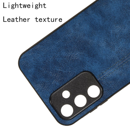 Samsung Galaxy A15 4G Cow Pattern Sewing Back Cover Phone Case - Premium PU Leather Texture PC + TPU Shockproof Protective Case, Scratch Resistant Slim Lightweight Anti-Fingerprint Full Coverage Mobile Cover