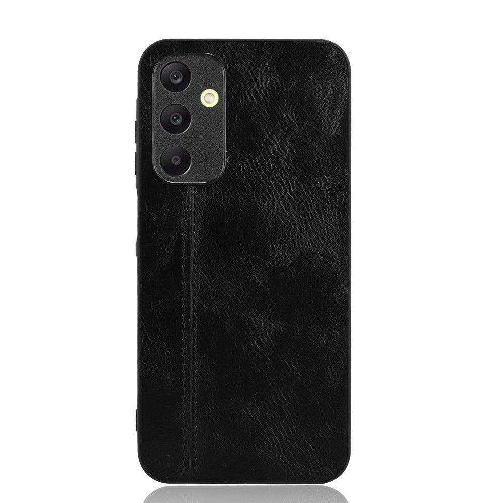 Samsung Galaxy A25 5G Cow Pattern Sewing Back Cover Phone Case - Premium PU Leather Texture PC + TPU Shockproof Protective Case, Scratch Resistant Slim Lightweight Anti-Fingerprint Full Coverage Mobile Cover