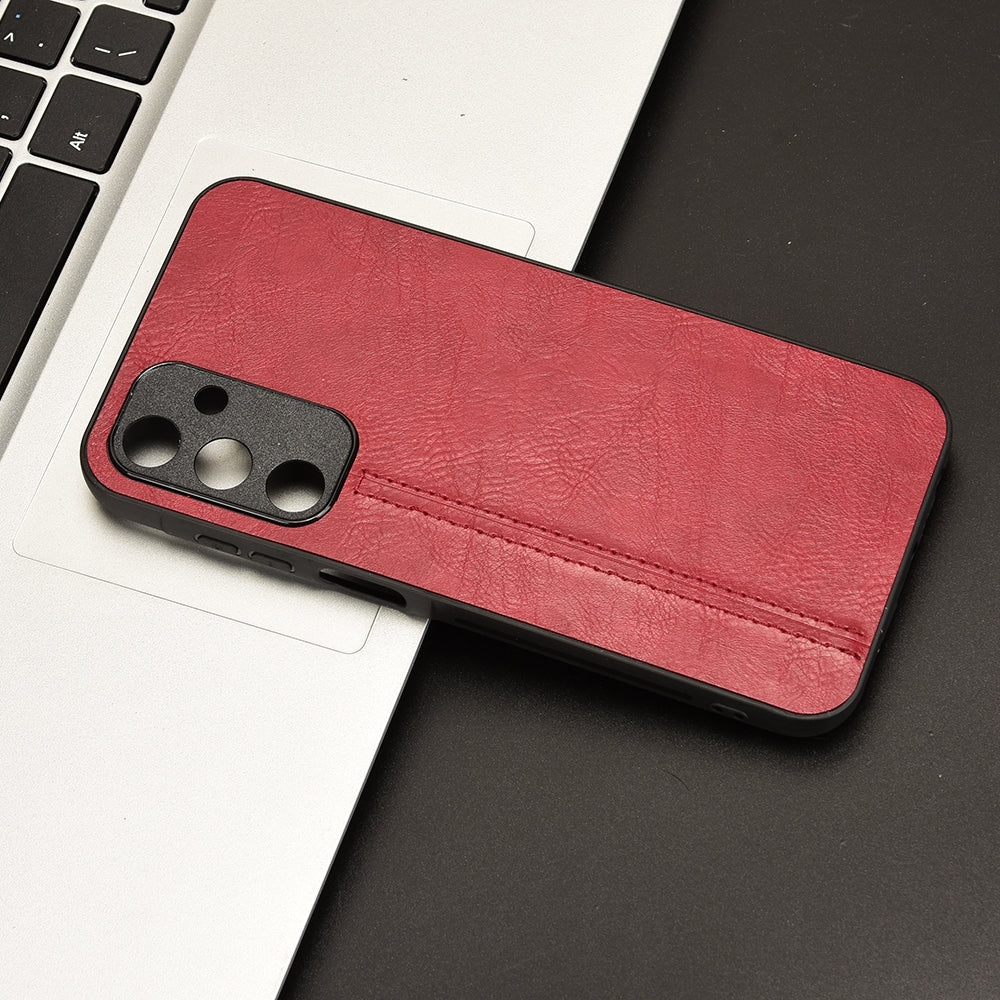 Samsung Galaxy A25 5G Cow Pattern Sewing Back Cover Phone Case - Premium PU Leather Texture PC + TPU Shockproof Protective Case, Scratch Resistant Slim Lightweight Anti-Fingerprint Full Coverage Mobile Cover