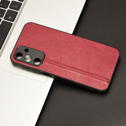 Samsung Galaxy A25 5G Cow Pattern Sewing Back Cover Phone Case - Premium PU Leather Texture PC + TPU Shockproof Protective Case, Scratch Resistant Slim Lightweight Anti-Fingerprint Full Coverage Mobile Cover