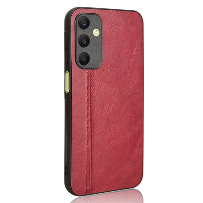 Samsung Galaxy A25 5G Cow Pattern Sewing Back Cover Phone Case - Premium PU Leather Texture PC + TPU Shockproof Protective Case, Scratch Resistant Slim Lightweight Anti-Fingerprint Full Coverage Mobile Cover
