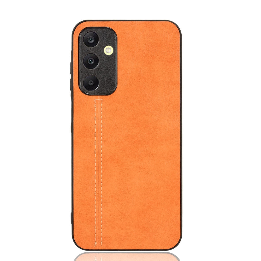 Samsung Galaxy A25 5G Cow Pattern Sewing Back Cover Phone Case - Premium PU Leather Texture PC + TPU Shockproof Protective Case, Scratch Resistant Slim Lightweight Anti-Fingerprint Full Coverage Mobile Cover