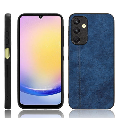 Samsung Galaxy A25 5G Cow Pattern Sewing Back Cover Phone Case - Premium PU Leather Texture PC + TPU Shockproof Protective Case, Scratch Resistant Slim Lightweight Anti-Fingerprint Full Coverage Mobile Cover