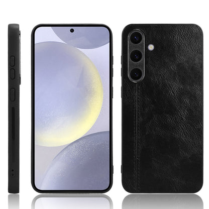 Samsung Galaxy S24 5G Cow Pattern Sewing Back Cover Phone Case - Premium PU Leather Texture PC + TPU Shockproof Protective Case, Scratch Resistant Slim Lightweight Anti-Fingerprint Full Coverage Mobile Cover
