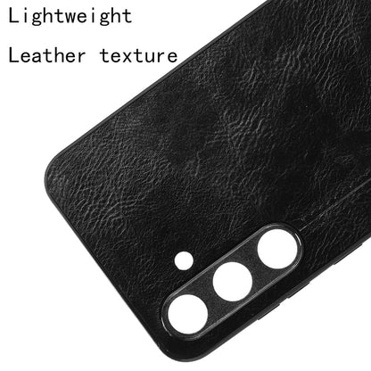 Samsung Galaxy S24 5G Cow Pattern Sewing Back Cover Phone Case - Premium PU Leather Texture PC + TPU Shockproof Protective Case, Scratch Resistant Slim Lightweight Anti-Fingerprint Full Coverage Mobile Cover