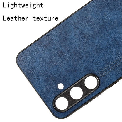 Samsung Galaxy S24 5G Cow Pattern Sewing Back Cover Phone Case - Premium PU Leather Texture PC + TPU Shockproof Protective Case, Scratch Resistant Slim Lightweight Anti-Fingerprint Full Coverage Mobile Cover