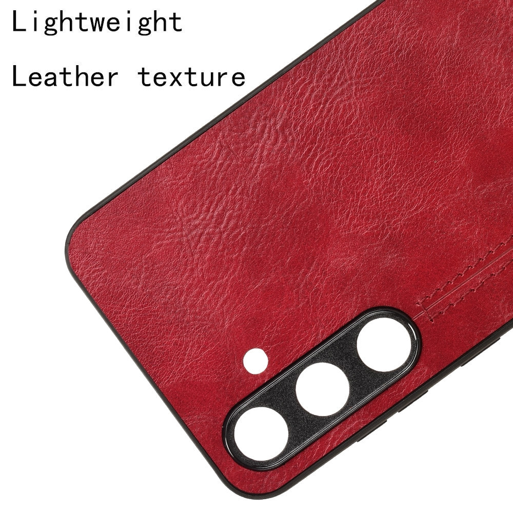 Samsung Galaxy S24+ 5G Cow Pattern Sewing Back Cover Phone Case - Premium PU Leather Texture PC + TPU Shockproof Protective Case, Scratch Resistant Slim Lightweight Anti-Fingerprint Full Coverage Mobile Cover