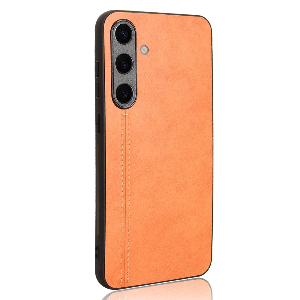 Samsung Galaxy S24+ 5G Cow Pattern Sewing Back Cover Phone Case - Premium PU Leather Texture PC + TPU Shockproof Protective Case, Scratch Resistant Slim Lightweight Anti-Fingerprint Full Coverage Mobile Cover