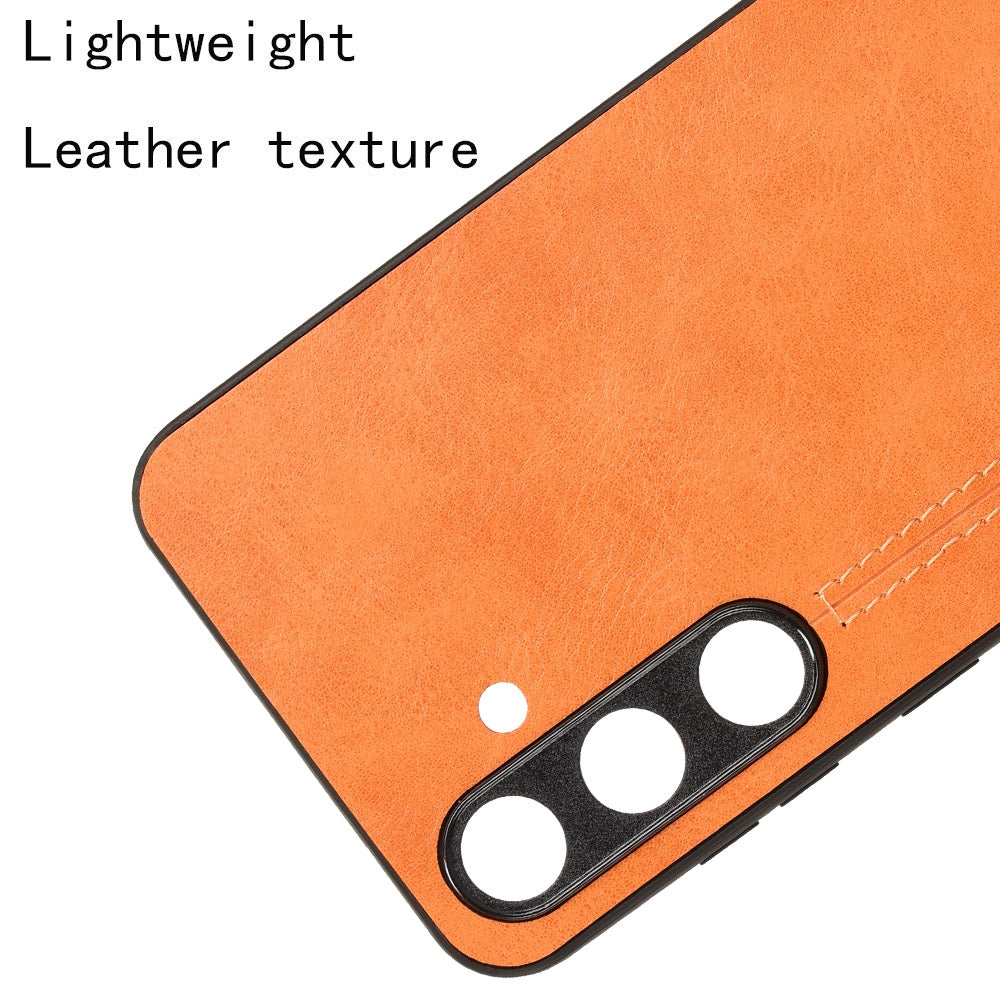 Samsung Galaxy S24+ 5G Cow Pattern Sewing Back Cover Phone Case - Premium PU Leather Texture PC + TPU Shockproof Protective Case, Scratch Resistant Slim Lightweight Anti-Fingerprint Full Coverage Mobile Cover