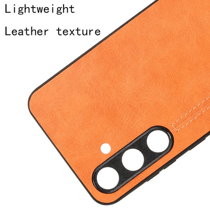 Samsung Galaxy S24+ 5G Cow Pattern Sewing Back Cover Phone Case - Premium PU Leather Texture PC + TPU Shockproof Protective Case, Scratch Resistant Slim Lightweight Anti-Fingerprint Full Coverage Mobile Cover